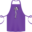 Headphone Wearing Skull Spine Cotton Apron 100% Organic Purple
