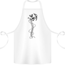 Headphone Wearing Skull Spine Cotton Apron 100% Organic White