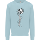 Headphone Wearing Skull Spine Kids Sweatshirt Jumper Light Blue