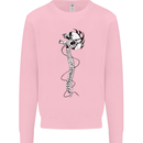 Headphone Wearing Skull Spine Kids Sweatshirt Jumper Light Pink
