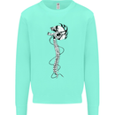 Headphone Wearing Skull Spine Mens Sweatshirt Jumper Peppermint