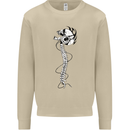 Headphone Wearing Skull Spine Mens Sweatshirt Jumper Sand