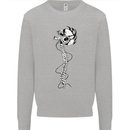 Headphone Wearing Skull Spine Mens Sweatshirt Jumper Sports Grey