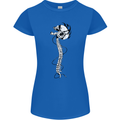 Headphone Wearing Skull Spine Womens Petite Cut T-Shirt Royal Blue