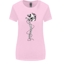 Headphone Wearing Skull Spine Womens Wider Cut T-Shirt Light Pink