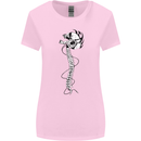 Headphone Wearing Skull Spine Womens Wider Cut T-Shirt Light Pink
