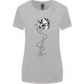 Headphone Wearing Skull Spine Womens Wider Cut T-Shirt Sports Grey