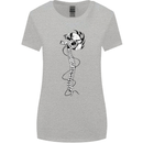 Headphone Wearing Skull Spine Womens Wider Cut T-Shirt Sports Grey