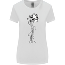 Headphone Wearing Skull Spine Womens Wider Cut T-Shirt White