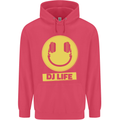 Headphones DJ Life Acid Face Vinyl Decks Childrens Kids Hoodie Heliconia