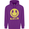 Headphones DJ Life Acid Face Vinyl Decks Childrens Kids Hoodie Purple