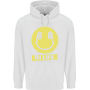 Headphones DJ Life Acid Face Vinyl Decks Childrens Kids Hoodie White