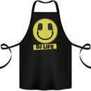 Headphones DJ Life Acid Face Vinyl Decks Cotton Apron 100% Organic Black