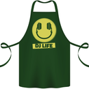 Headphones DJ Life Acid Face Vinyl Decks Cotton Apron 100% Organic Forest Green