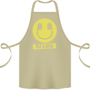 Headphones DJ Life Acid Face Vinyl Decks Cotton Apron 100% Organic Khaki