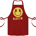 Headphones DJ Life Acid Face Vinyl Decks Cotton Apron 100% Organic Maroon