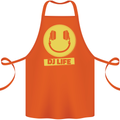 Headphones DJ Life Acid Face Vinyl Decks Cotton Apron 100% Organic Orange