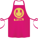 Headphones DJ Life Acid Face Vinyl Decks Cotton Apron 100% Organic Pink