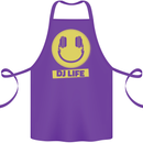 Headphones DJ Life Acid Face Vinyl Decks Cotton Apron 100% Organic Purple