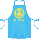 Headphones DJ Life Acid Face Vinyl Decks Cotton Apron 100% Organic Turquoise