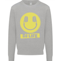 Headphones DJ Life Acid Face Vinyl Decks Kids Sweatshirt Jumper Sports Grey