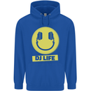 Headphones DJ Life Acid Face Vinyl Decks Mens 80% Cotton Hoodie Royal Blue