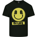 Headphones DJ Life Acid Face Vinyl Decks Mens Cotton T-Shirt Tee Top Black