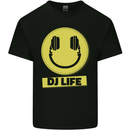 Headphones DJ Life Acid Face Vinyl Decks Mens Cotton T-Shirt Tee Top Black
