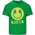 Headphones DJ Life Acid Face Vinyl Decks Mens Cotton T-Shirt Tee Top Irish Green