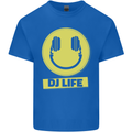 Headphones DJ Life Acid Face Vinyl Decks Mens Cotton T-Shirt Tee Top Royal Blue