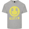 Headphones DJ Life Acid Face Vinyl Decks Mens Cotton T-Shirt Tee Top Sports Grey
