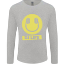 Headphones DJ Life Acid Face Vinyl Decks Mens Long Sleeve T-Shirt Sports Grey