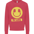 Headphones DJ Life Acid Face Vinyl Decks Mens Sweatshirt Jumper Heliconia