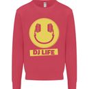 Headphones DJ Life Acid Face Vinyl Decks Mens Sweatshirt Jumper Heliconia