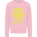 Headphones DJ Life Acid Face Vinyl Decks Mens Sweatshirt Jumper Light Pink