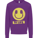 Headphones DJ Life Acid Face Vinyl Decks Mens Sweatshirt Jumper Purple
