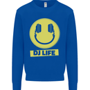 Headphones DJ Life Acid Face Vinyl Decks Mens Sweatshirt Jumper Royal Blue