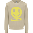Headphones DJ Life Acid Face Vinyl Decks Mens Sweatshirt Jumper Sand