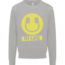 Headphones DJ Life Acid Face Vinyl Decks Mens Sweatshirt Jumper Sports Grey