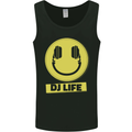 Headphones DJ Life Acid Face Vinyl Decks Mens Vest Tank Top Black