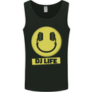 Headphones DJ Life Acid Face Vinyl Decks Mens Vest Tank Top Black
