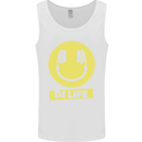 Headphones DJ Life Acid Face Vinyl Decks Mens Vest Tank Top White