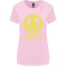 Headphones DJ Life Acid Face Vinyl Decks Womens Wider Cut T-Shirt Light Pink