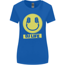 Headphones DJ Life Acid Face Vinyl Decks Womens Wider Cut T-Shirt Royal Blue