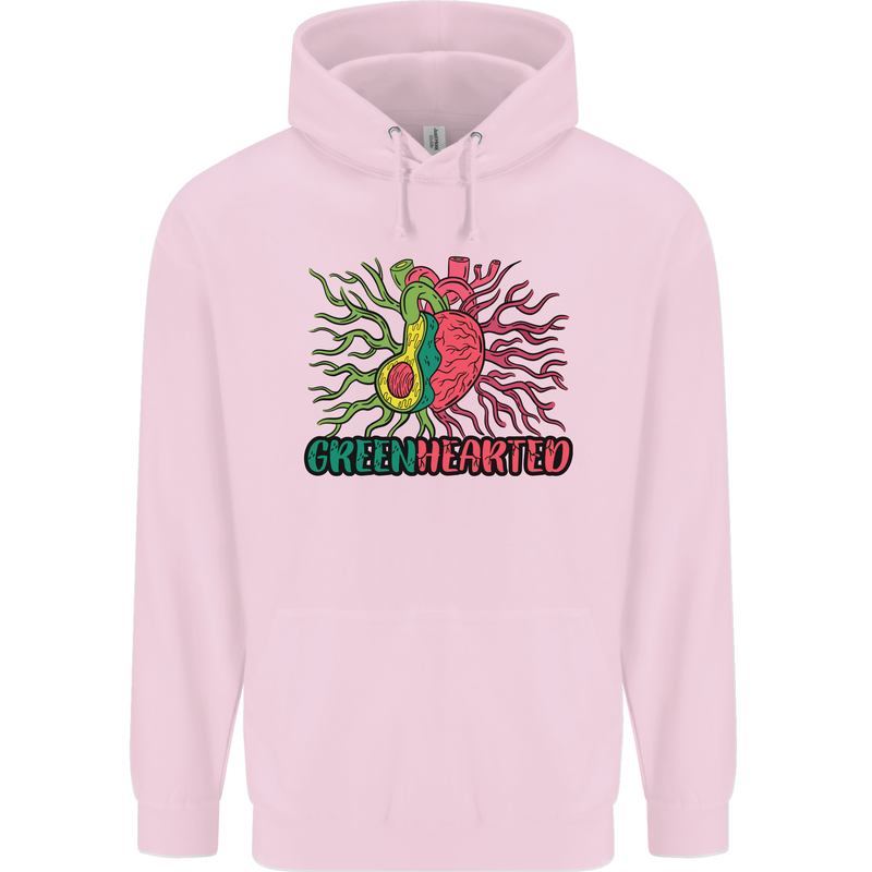 Healthy Green Hearted Avocado Funny Health Childrens Kids Hoodie Light Pink