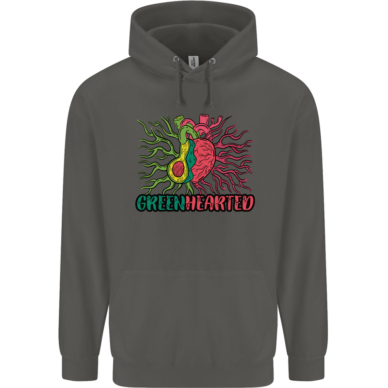 Healthy Green Hearted Avocado Funny Health Childrens Kids Hoodie Storm Grey