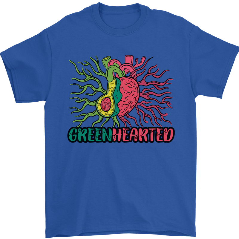 Healthy Green Hearted Avocado Funny Health Mens T-Shirt Cotton Gildan Royal Blue