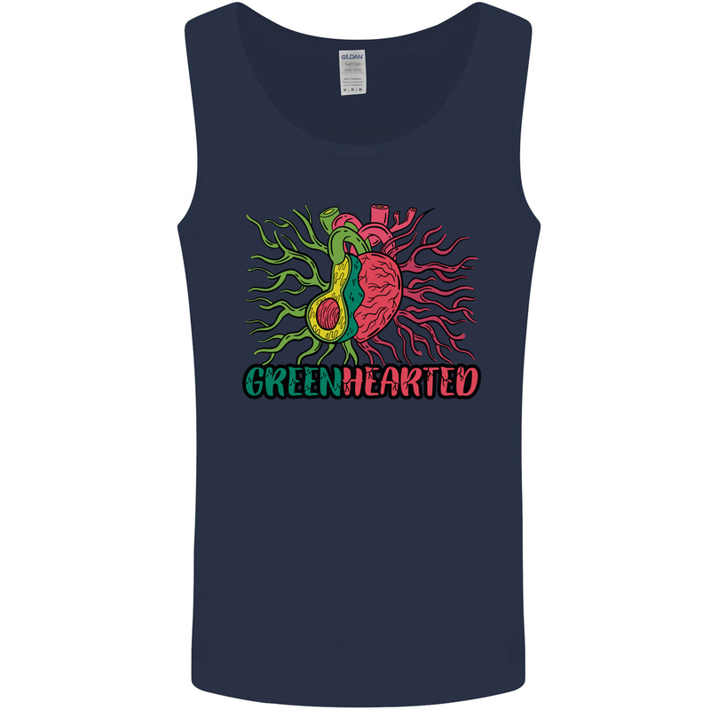 Healthy Green Hearted Avocado Funny Health Mens Vest Tank Top Navy Blue