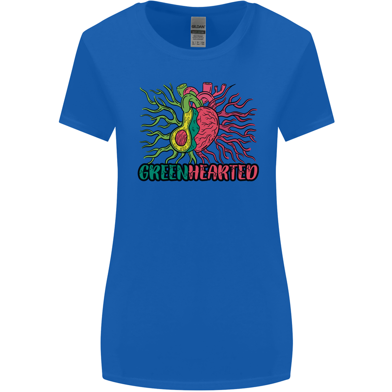 Healthy Green Hearted Avocado Funny Health Womens Wider Cut T-Shirt Royal Blue