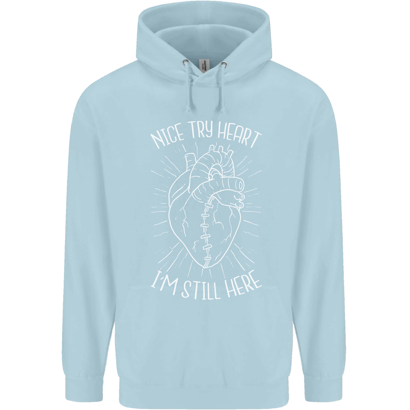 Heart Attack Recovery Survivor Childrens Kids Hoodie Light Blue
